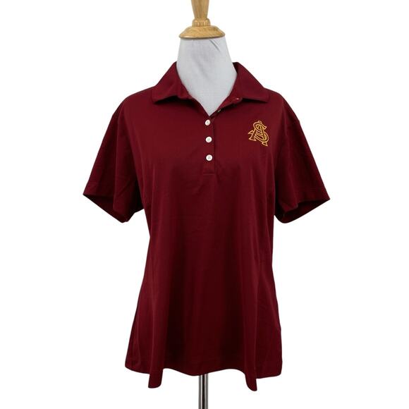 Nike Golf Polo Shirt Womens XL Extra Large Burgundy Arizona State University ASU - Picture 1 of 12